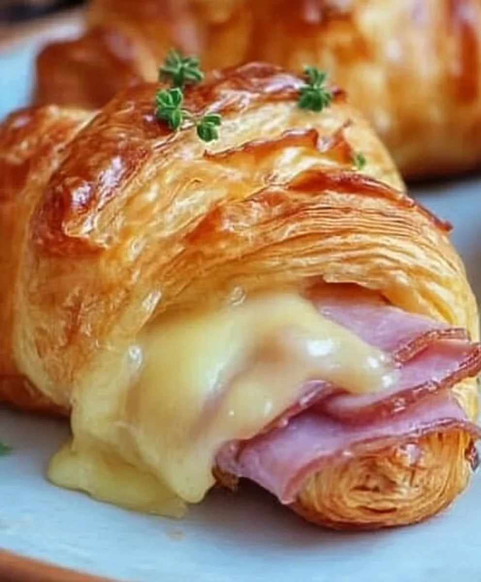 Gebackene Beef-Schinken-Käse-Croissants: Einfaches Rezept