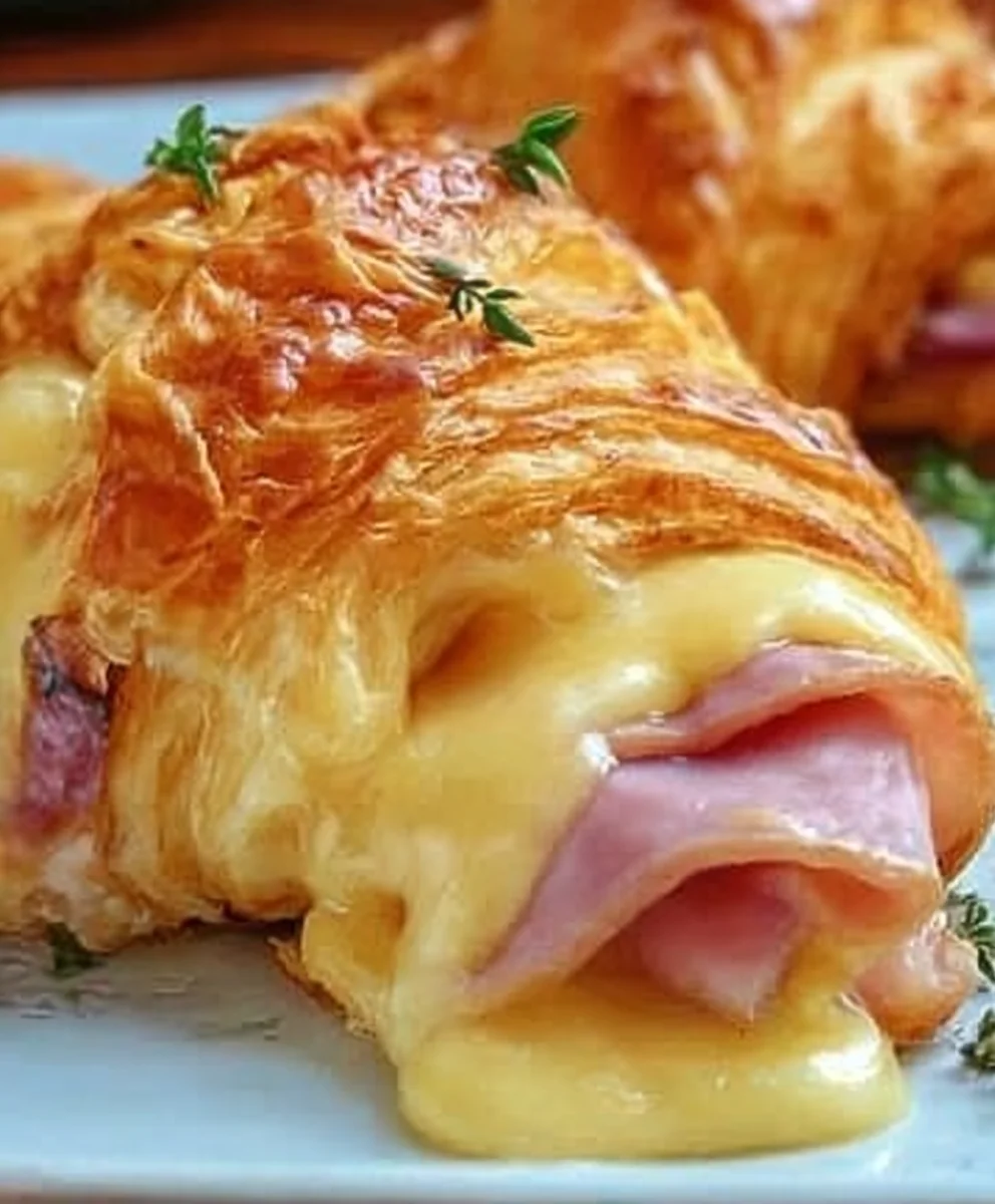 Gebackene Beef-Schinken-Käse-Croissants: Einfaches Rezept