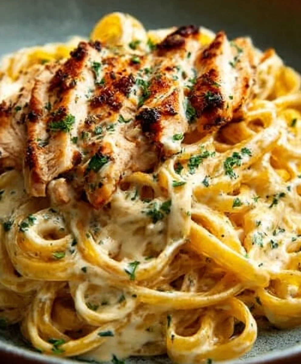 Schnelle Hähnchen-Alfredo-Nudeln: Cremig & Lecker